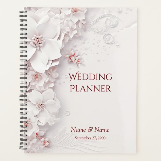 Organisateur de mariage floral rose blush ivoire (Devant)