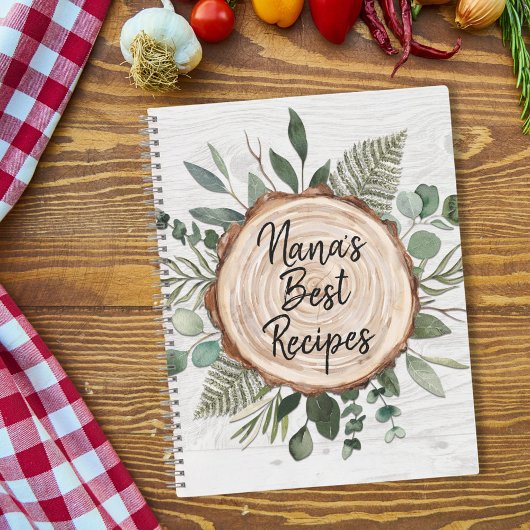 Organisateur du livre de recettes Bois rustique