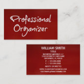 Organisateur professionnel brossé Carte de visite (Devant / Derrière)