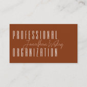 Organisateur professionnel Burnt Orange Carte de v (Devant)