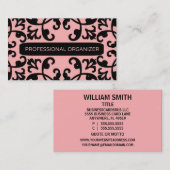 Organisateur professionnel Damask Carte de visite (Devant / Derrière)