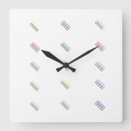 Organisatie Kleuren Geometrisch ontwerp Vierkante Klok