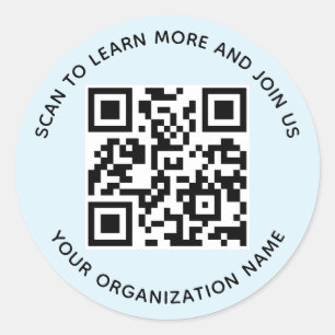 Organisatie QR-code stickers rond lichtblauw