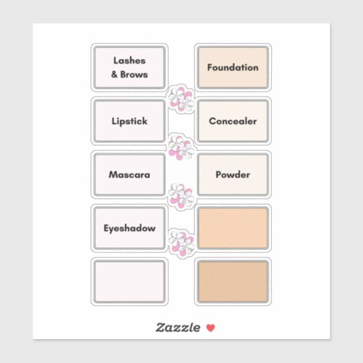 Organisation de maquillage Vanity Vinyl Étiquettes (Feuille)