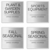 Organisation Étiquettes Silver pour le stockage (Devant)