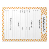 Organisation quotidienne - Bloc-notes Orange En vi (Devant)