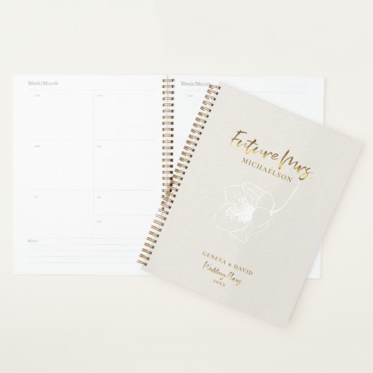 Organisatrice de mariage Future Mme Beige Script D (Devant avec enveloppe)
