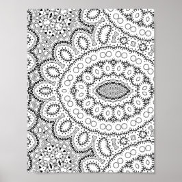 Organisch Geclusterd Patroon Ingewikkelde Kleurpla Poster