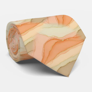 Organisch Goud Marmer Warm Neutraal Abstract Stropdas