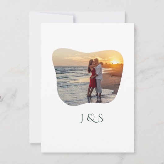 Organisch groen geometrische Abstracte bruiloft Bedankkaart (Achterkant)