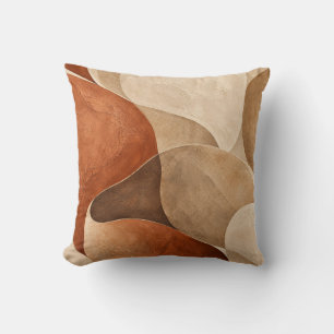 Organisch terracotta beige sculpturaal abstracte w kussen