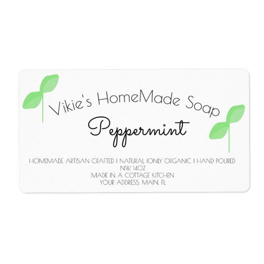 Organisch zend-zeeplabel etiket (Voorkant)