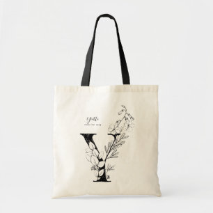 Organische boerenbrief Y floral monogramma Tote Bag