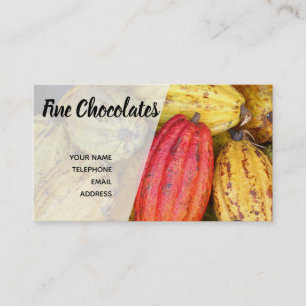 Organische cacao-bonen voor het maken van chocolad visitekaartje