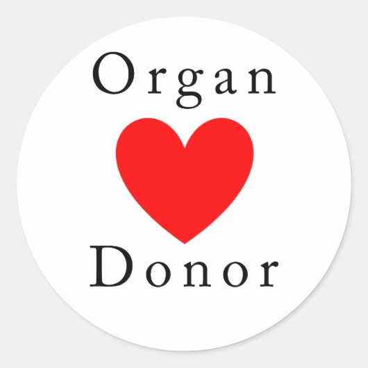 Organische donorshirt ronde sticker (Voorkant)