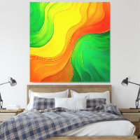 Organische Gele Groene Golven Kunst