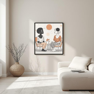 Organische Geometrie – Moderne Natuurfusie IV Poster