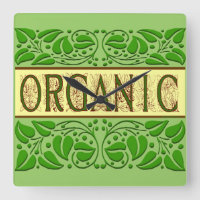 Organische Groene Gezegden wandklok