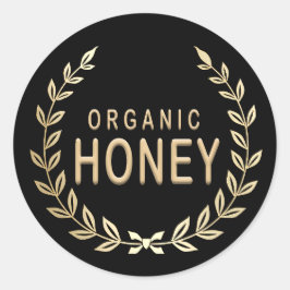 Organische Honey Krans Embleem voor Honey Jars Ronde Sticker