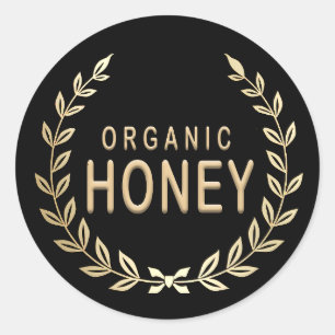 Organische Honey Krans Embleem voor Honey Jars Ronde Sticker