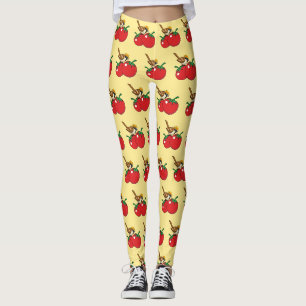 Organische lover Sparrow Eating Red Tomato Leggings