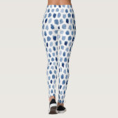 ORGANISCHE NAVY BLUE INDIGO STIPPEN DYE PATTERN LEGGINGS (Achterkant)