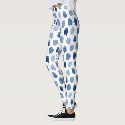 ORGANISCHE NAVY BLUE INDIGO STIPPEN DYE PATTERN LEGGINGS (Links)