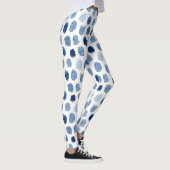 ORGANISCHE NAVY BLUE INDIGO STIPPEN DYE PATTERN LEGGINGS (Rechts)