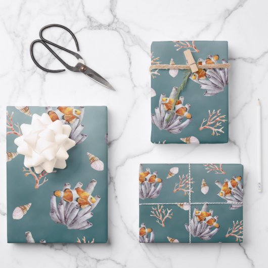 Organische pijpleiding Koraalaalaalaalaalaalvis on Inpakpapier Vel (Voorkant)