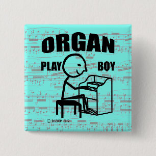 Organische Play Boy Vierkante Button 5,1 Cm