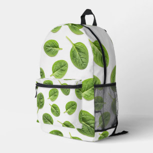 Organische Spinazie Leaf Naadloos Patroon Bedrukte Rugzak