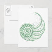 Organische spiraalgroen briefkaart (Voorkant / Achterkant)