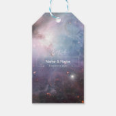 Organische violette sterren op nebula EDITABLE Cadeaulabel (Voorkant)