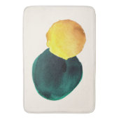 Organische vorm Abstracte Waterverf Geel Groen Badmat (Voorkant Verticaal)