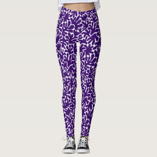 Organische vormen Abstract 240822 - Diep Paars Leggings