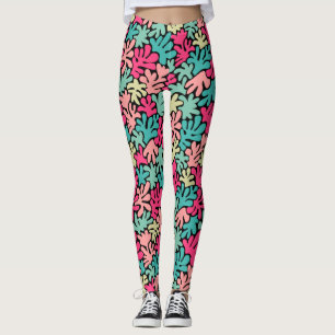 Organische vormen Abstract 240822 - Kleuren op zwa Leggings