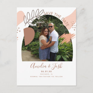 Organische Vormen Boog Boho Bewaar de Datum Foto Briefkaart