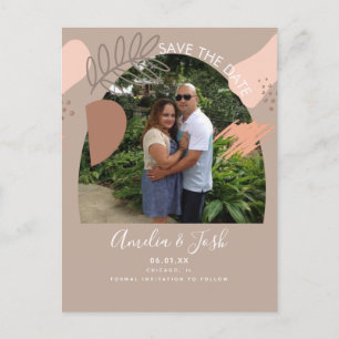 Organische Vormen Boog Boho Bewaar de Datum Foto P Briefkaart