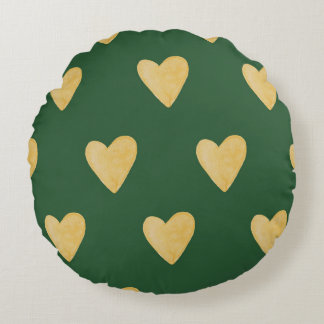 Organische vormen naïef patroon. Abstracte waterve Rond Kussen