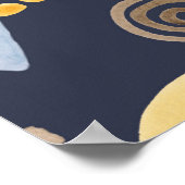 Organische vormen naïef patroon met regenboog, har poster (Hoek)