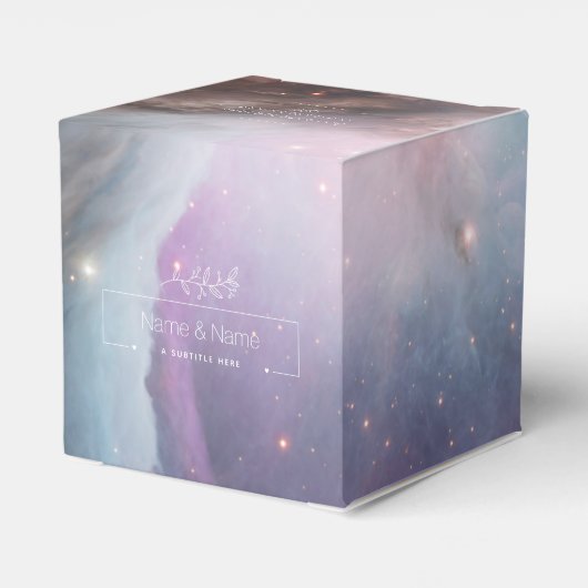 Organische witte rots retro-orion nebula EDITABLE Bedankdoosjes (Achterkant)