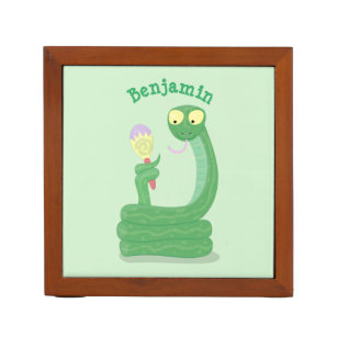Organiseur De Bureau Drôle serpent vert avec caricature maraca