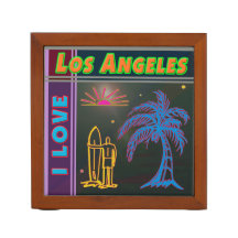 "I LOVE Los Angeles" Sun Palm&Surfer DeskOrganizer
