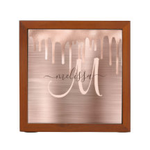 Rose Chic goutte d'or brossé métal flush Script