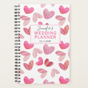 Organiseur de mariage à motif cœur rose Boho