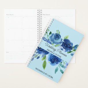 Organiseur de mariage floral bleu marine moderne p