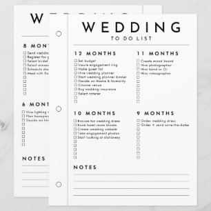 Organiseur de mariage minimaliste 12 - 5 mois page