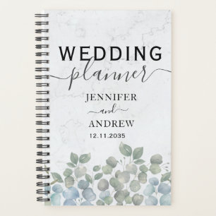 Organiseur de mariage vert sauge eucalyptus modern