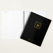 Organiseur de planning de nom de monogramme noir o (Devant avec enveloppe)