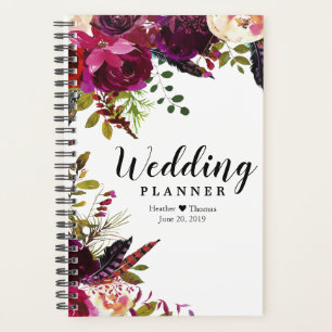 Organiseur quotidien de mariage floral bordeaux po